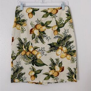 Talbots Lemon Print Pencil Skirt